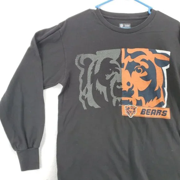 Chicago Bears Shirt Women's Long Sleeve NFL Team Apparel Black Medium - Picture 5 of 12
